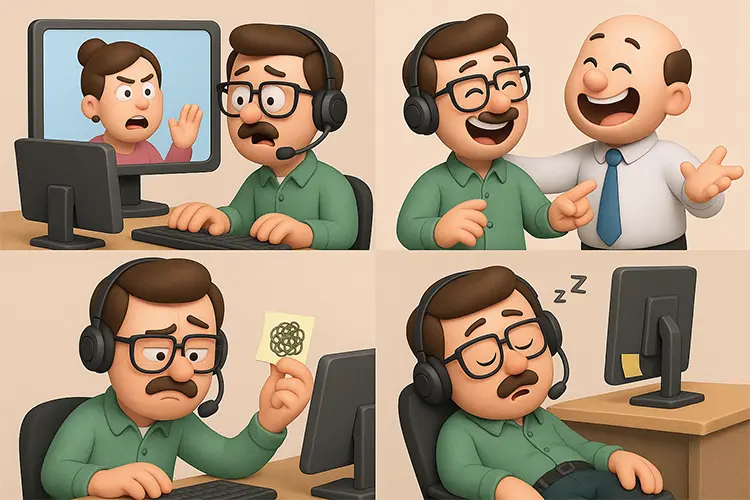 3D characters inspired by Call Center Stories