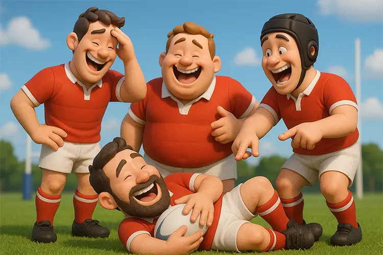 3D characters inspired by Rugby Life: Relatable and Funny Moments on the Field