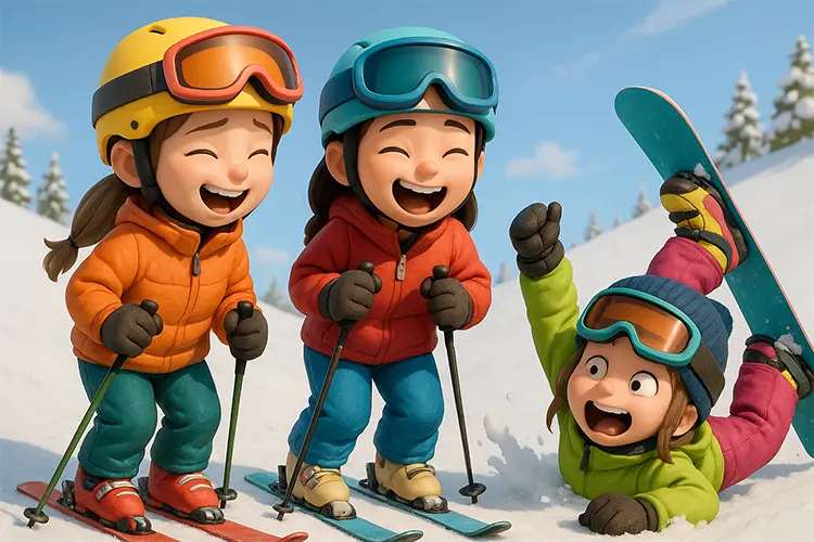 3D characters inspired by Ski & Snowboard: Funny and Relatable Stories from the Slopes